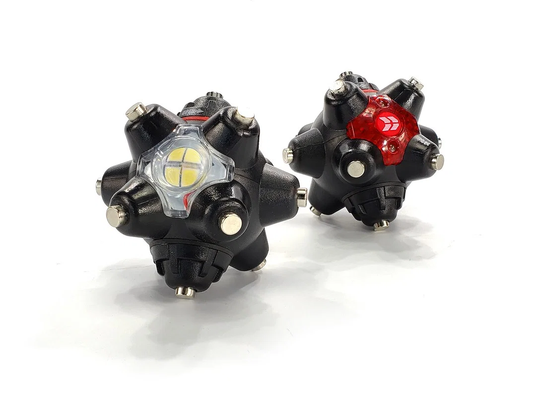 00107 – STKR CONCEPT Flashlight, Magnetic LED Clear Lens With High/ Low Beams/ Flashing Hazard/ Red Light Modes Black...